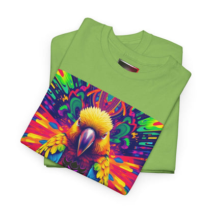 "Perico" Colorful Parrot Unisex Heavy Cotton Tee - Vibrant Tropical Shirt