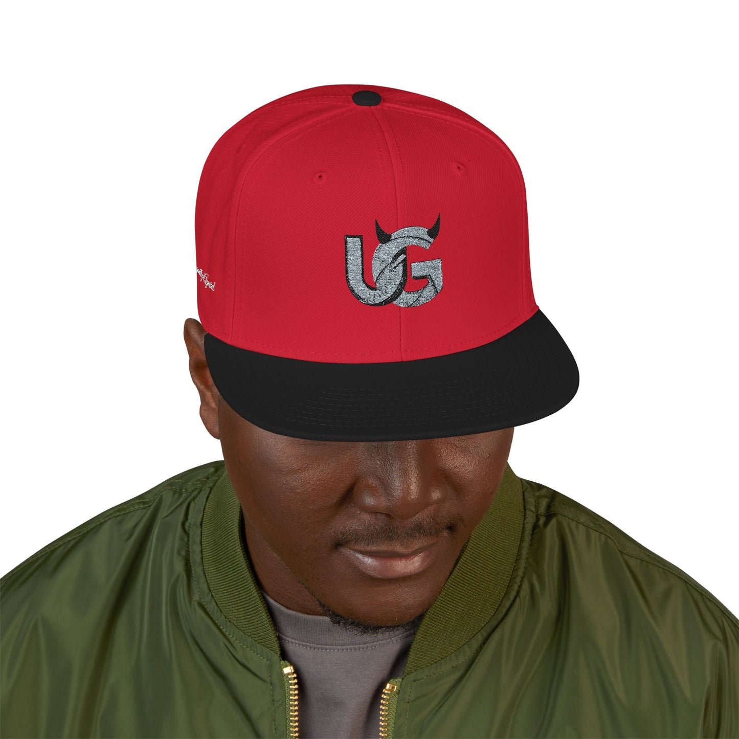 Embroidered 'UG' Snapback Hat — Streetwear Flat Brim Cap