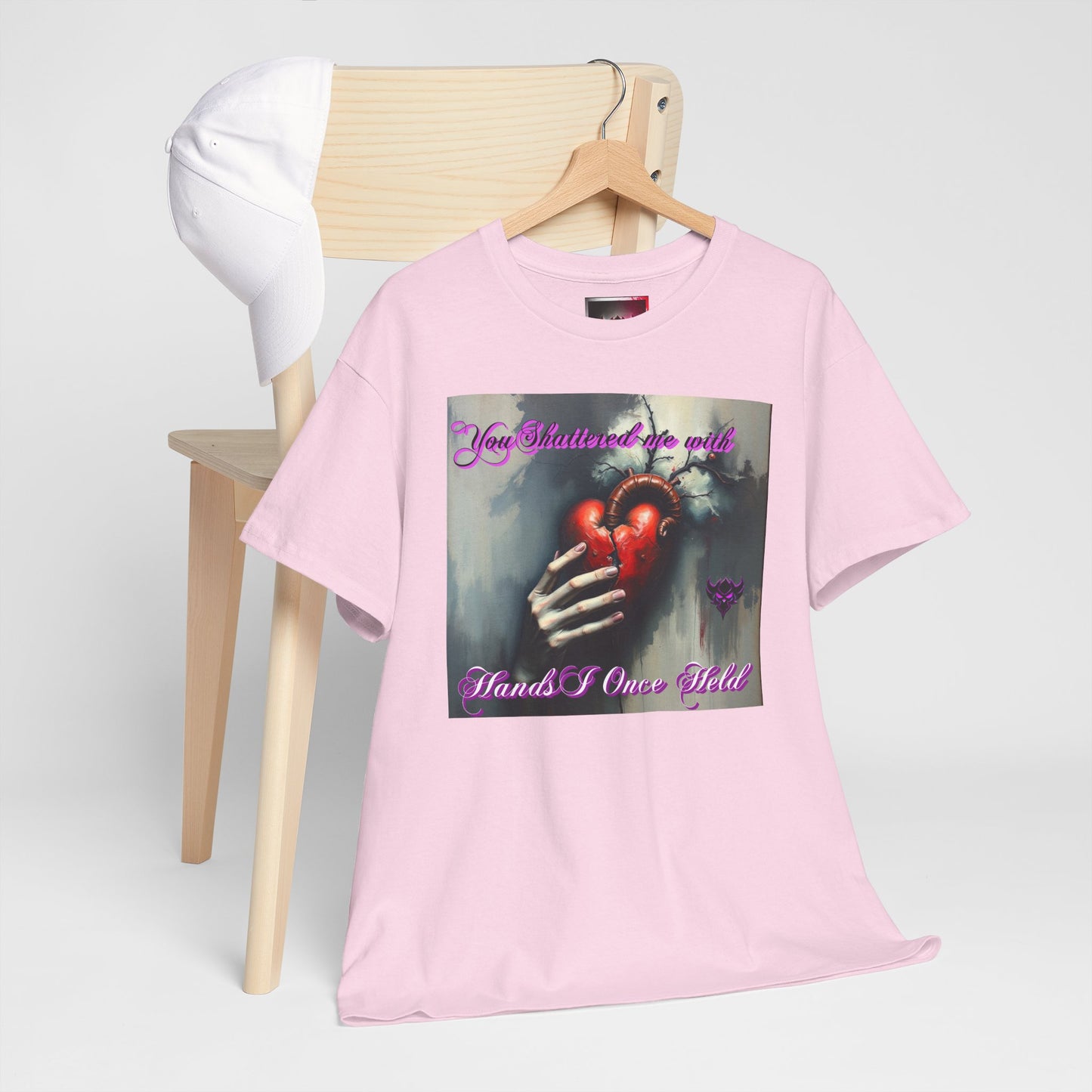 "You Shattered Me with Hands I Once I Held" Heartfelt Unisex Heavy Cotton Tee - Perfect for Valentine's Day & Everyday Wear