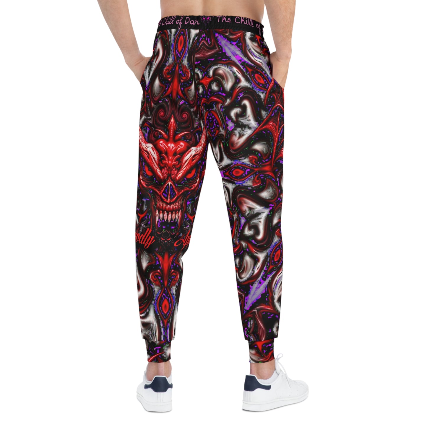 "The Chill of Darkness" Ready to Conquer Athletic Joggers – Dark and Edgy Skull Design
