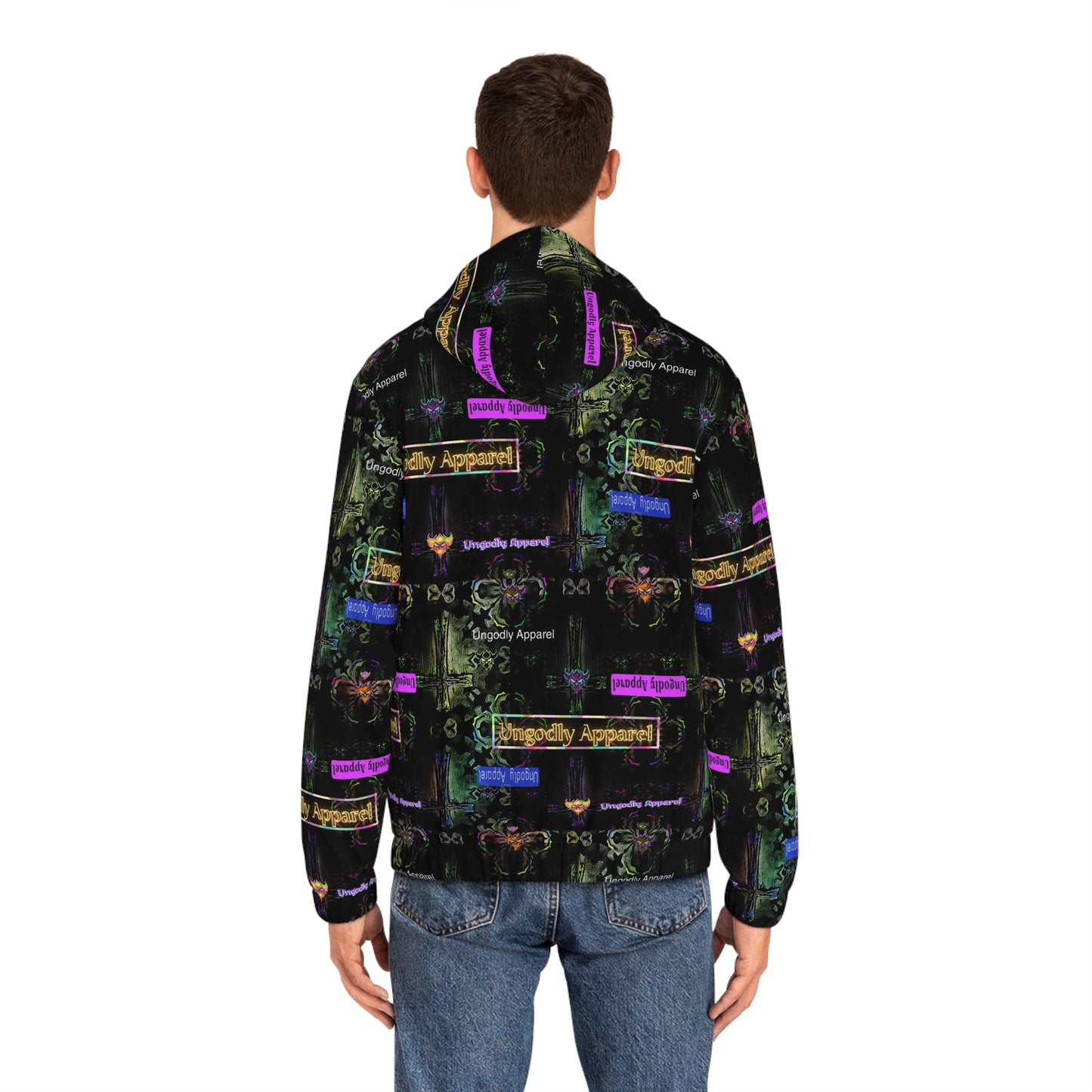 "Ungodly Apparel" Edgy Graphic Full-Zip Hoodie for Men - Stylishly Approved Apparel