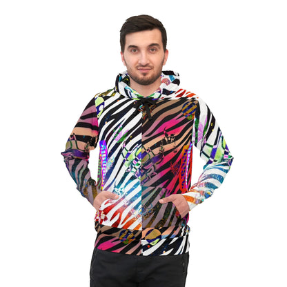 "Ungodly Zebra" Vibrant Zebra Print Athletic Hoodie