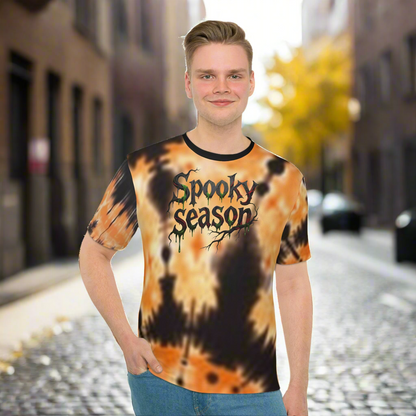 Men's Halloween Vibe T-Shirt, "Spooky Season" Tie-Dye Shirt, Fall Fashion Tee, Unisex Graphic Top, Autumn Casual Wear