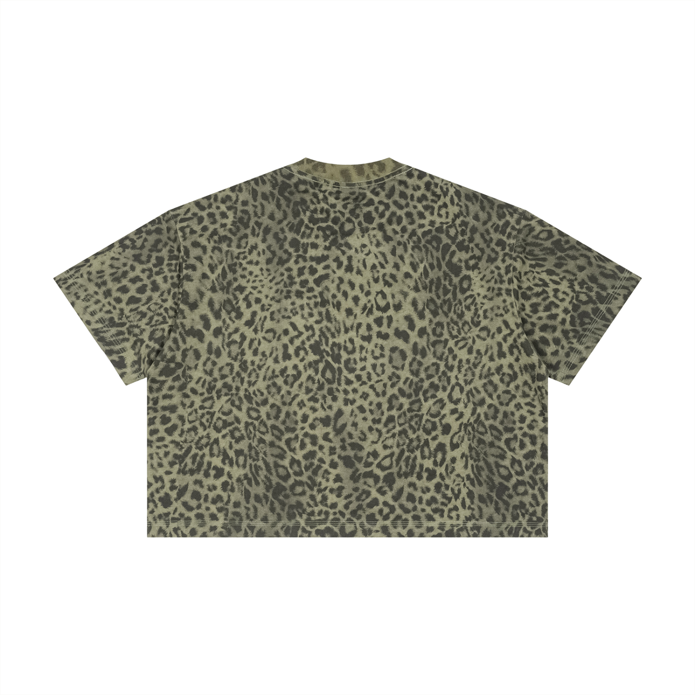 Black Ungodly Design Unisex Leopard Print Boxy T-Shirt