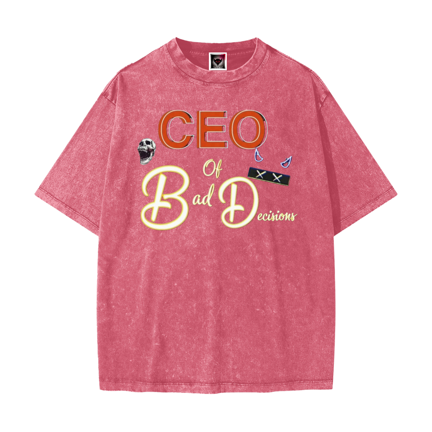 "CEO of Bad Decisions" Heavyweight Snow Washed T-Shirt