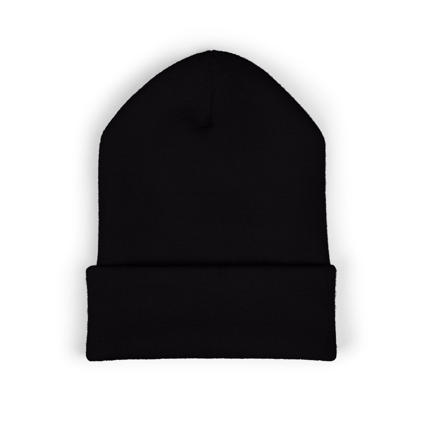 Gold Ungodly Pattern Embroidered Colorblock Abstract Cuffed Beanie