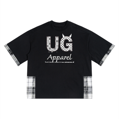 "White Checkerboard UG Apparel" Unisex Plaid Paneled T-Shirt