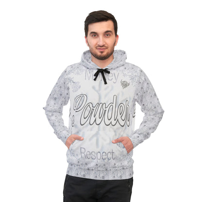 Money Powder Respect Snowflake Hoodie — White Winter Athletic Pullover