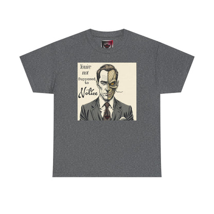 Vintage Noir Reptilian Portrait Tee — “You’re Not Supposed to Notice” Graphic T‑Shirt
