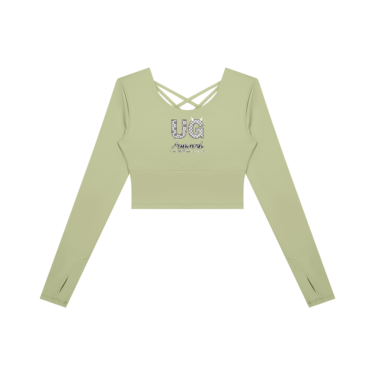 "UG Apparel's "Rooted in Rebellion" Women's Cropped Long Sleeve Yoga T-Shirt