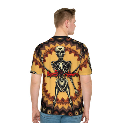 "Ungodly Skeleton" Men's Loose Graphic Tee, Halloween Shirt, Skeleton Design, Casual Wear, Music Festival Top, Unique Gift Idea