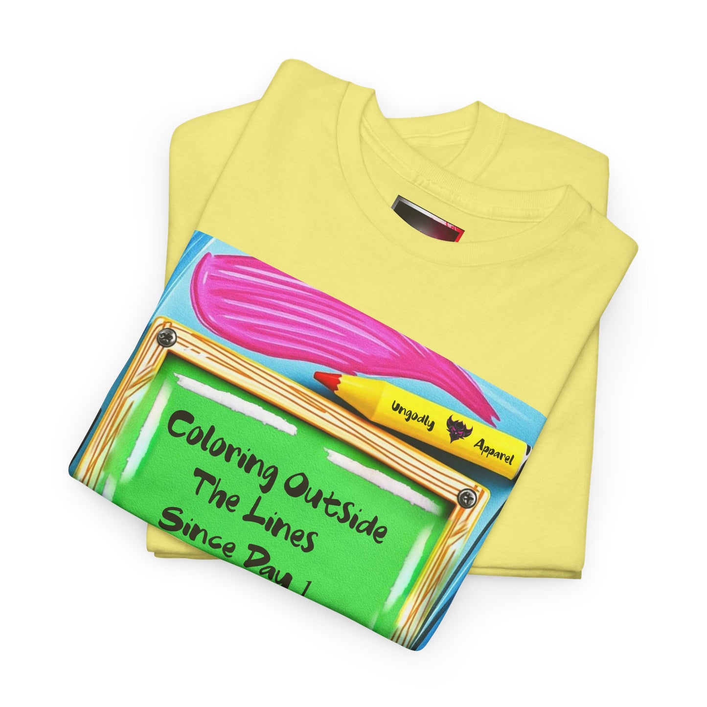 "Coloring Outside the Lines Since Day One" Unisex Heavy Cotton Tee