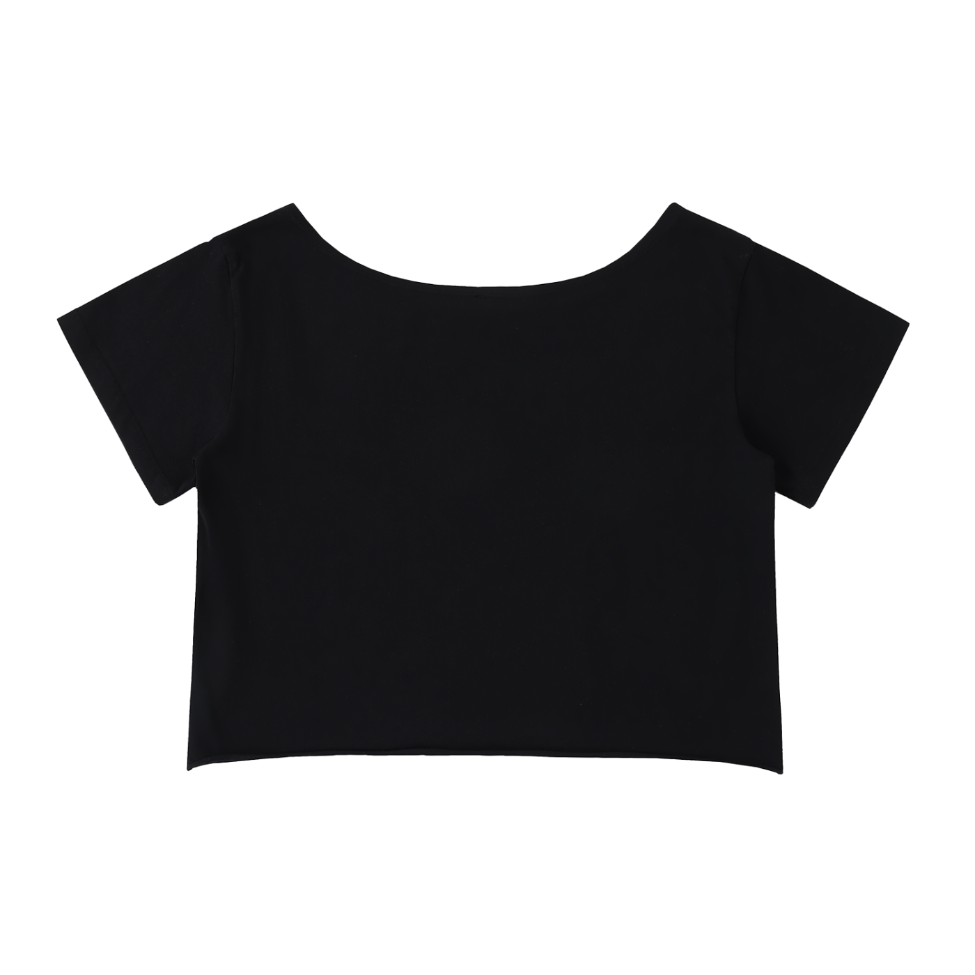 "Bandana Patchwork with Ungodly Apparel Logo" Off-Shoulder Rolled Hem Cotton T-Shirt