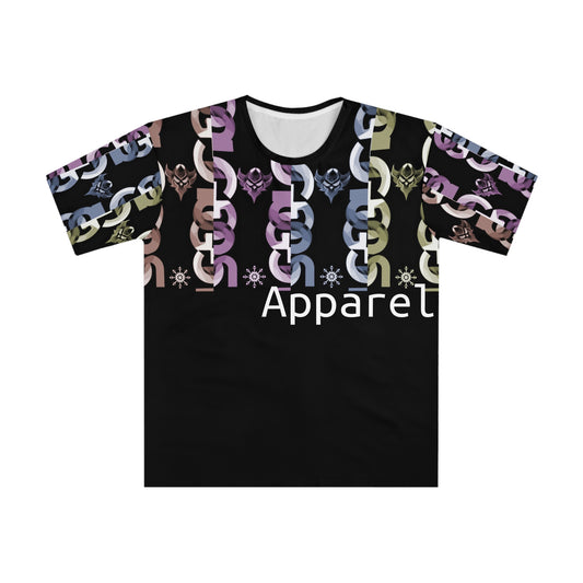 Chain Pattern Graphic Tee — 'Ungodly Apparel' Black Loose-Fit T-Shirt