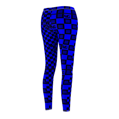 UG Apparel Blue Checkerboard Leggings