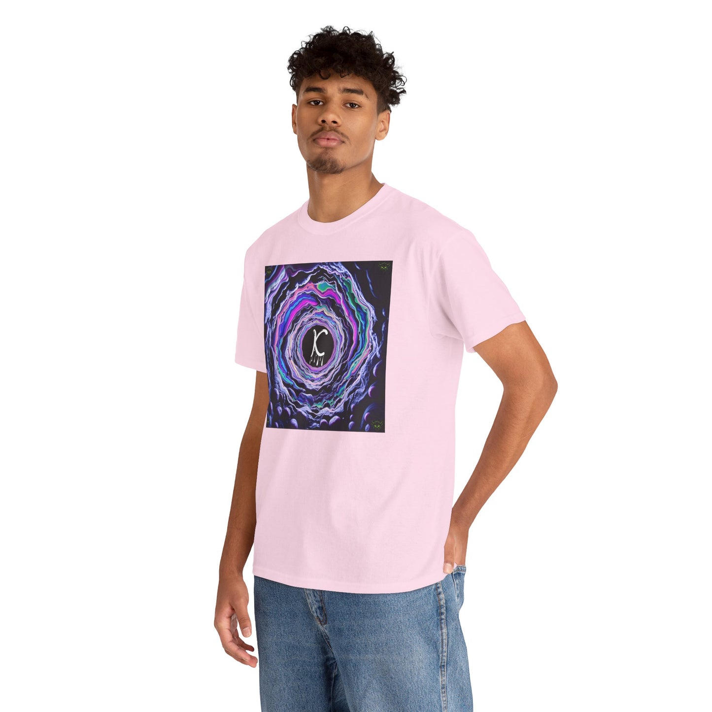 "K-Hole" Unisex Heavy Cotton Tee - Cosmic Swirl Graphic Tee for Trendy Vibes