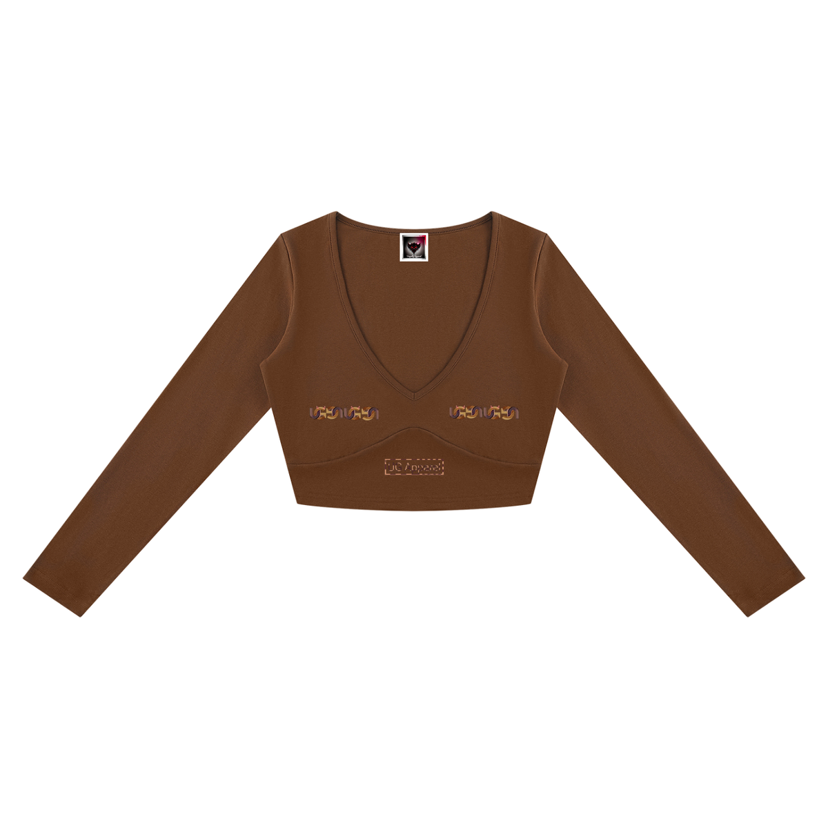 "UG Apparel's Renaissance Inspired Angel Baddies" Women's Cropped Long Sleeve T-Shirt