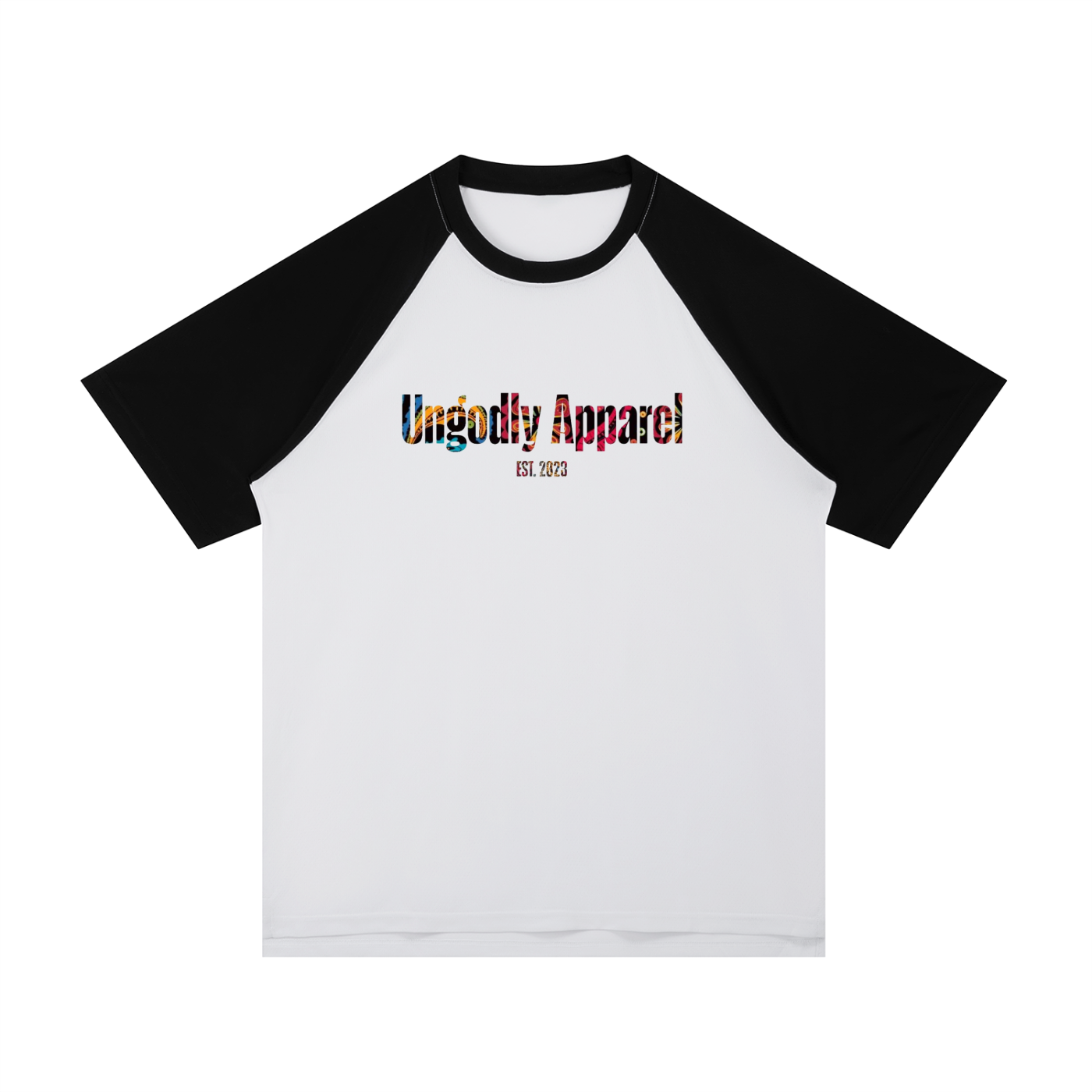 Ungodly Apparel Contrast Raglan Sleeve Mesh T-Shirt