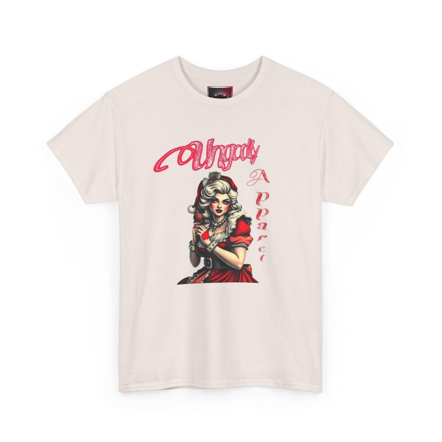 Vintage Pin-Up 'Ms Claus' Tee — Retro Rockabilly Cotton T-Shirt