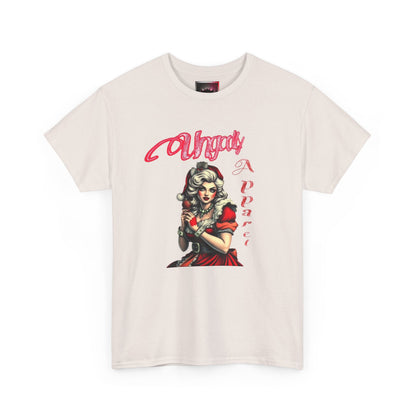 Vintage Pin-Up 'Ms Claus' Tee — Retro Rockabilly Cotton T-Shirt