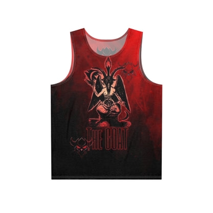 Men's Red & Black Baphomet: "The Goat" Graphic Tank Top