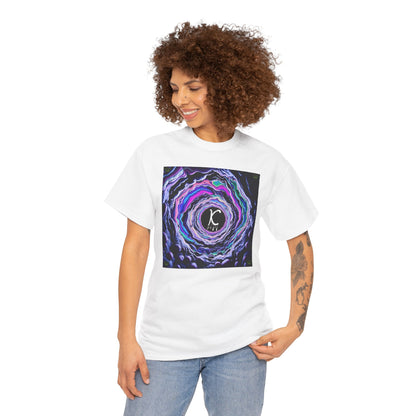 "K-Hole" Unisex Heavy Cotton Tee - Cosmic Swirl Graphic Tee for Trendy Vibes
