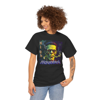 "High and Haunted" Frankenstein Tee, Unisex Graphic Shirt, Halloween Apparel, Spooky Gift, Horror Movie Merchandise, Party Outfit