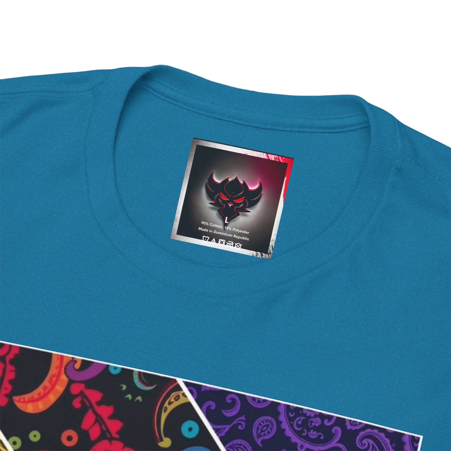 Patchwork Bandana Tee – Psychedelic Bandana Patchwork T-Shirt with Ungodly Apparel Logo