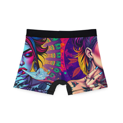 Ungodly High" Vibrant Graphic Men's Boxers - Artistic Tattoo & Smoke Design