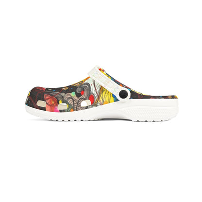 Colorful Abstract Bubble Print Foam Clogs
