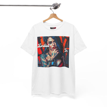 "Locked In" Graphic Unisex Heavy Cotton Tee - Stylish Tattoo Art Shirt