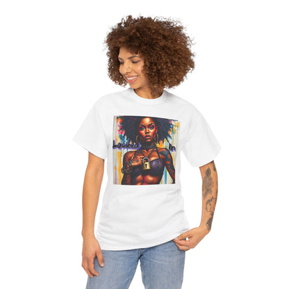 Empowered Art Unisex Heavy Cotton Tee - "Locked In" Design BLK