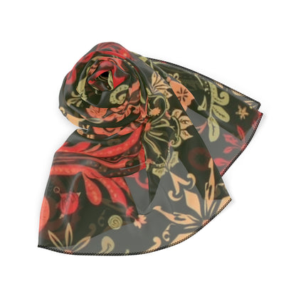 Paisley Floral Silk-Feel Scarf — Vintage Boho Pattern for Women