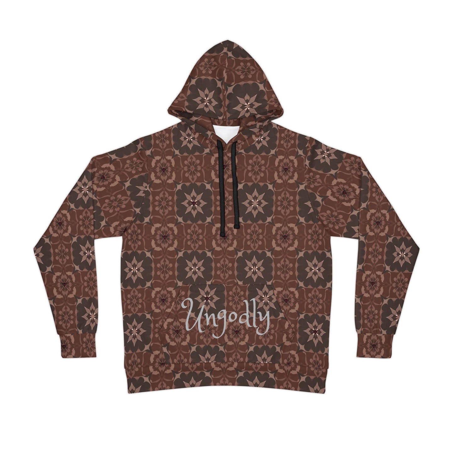 Unisex Athletic Hoodie with Elegant Pattern, Cozy Sportswear, Unique Fashion for Fitness Lovers, Trendy Gift for Holidays, Layering Essential