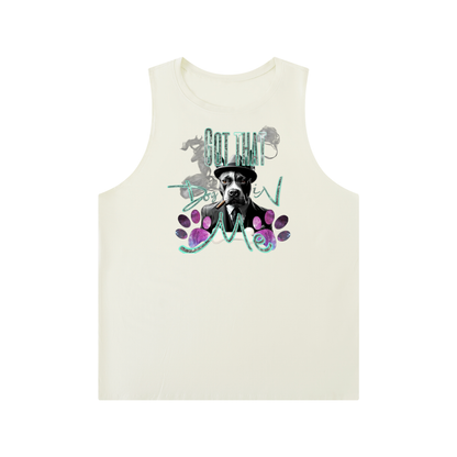 "Dog in Me" Men's Solid Color Crewneck Tank Top