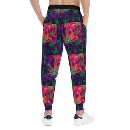 Vibrant Cannabis Graphic Joggers for Active Comfort