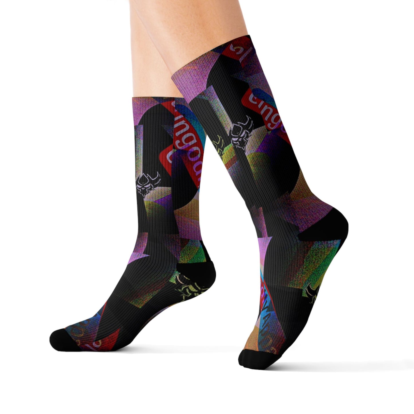 Abstract Neon Pattern Sublimation Socks