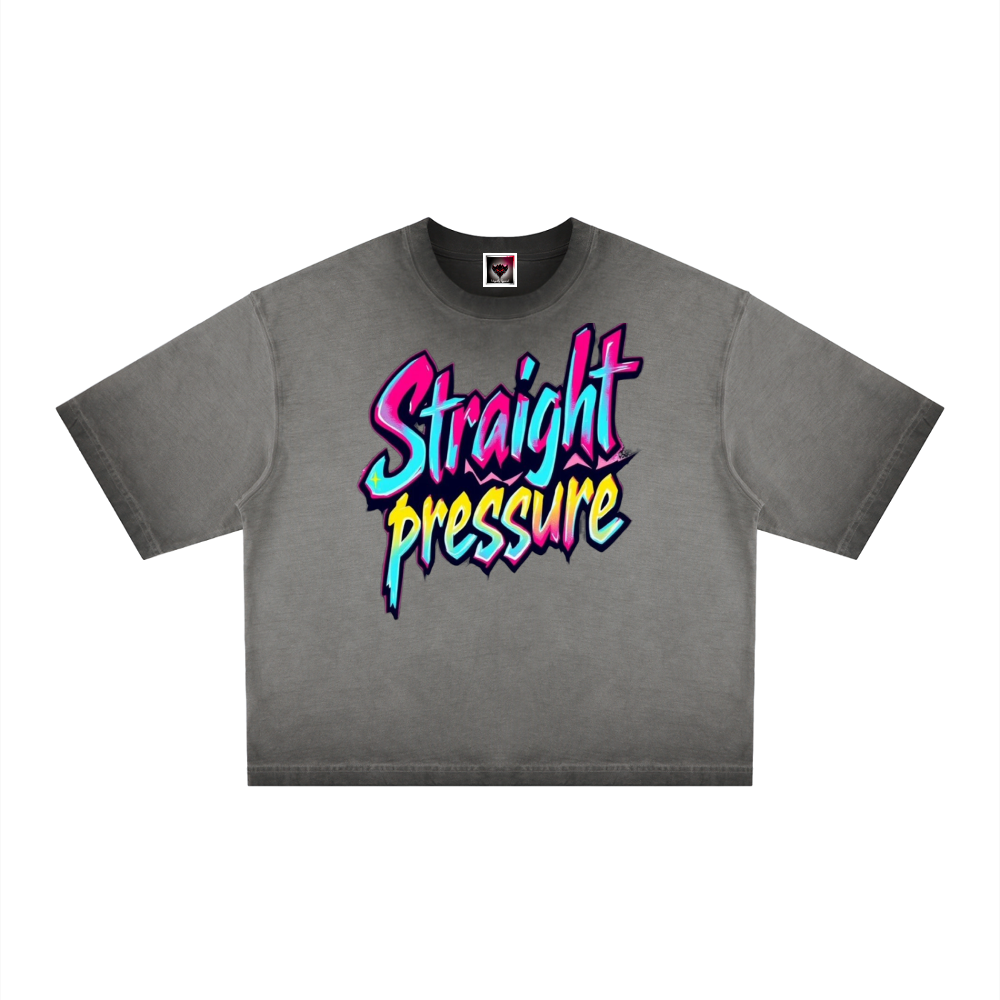 "Straight Pressure" Unisex Reverse Dyed Boxy T-Shirt