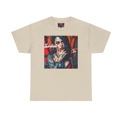 "Locked In" Graphic Unisex Heavy Cotton Tee - Stylish Tattoo Art Shirt