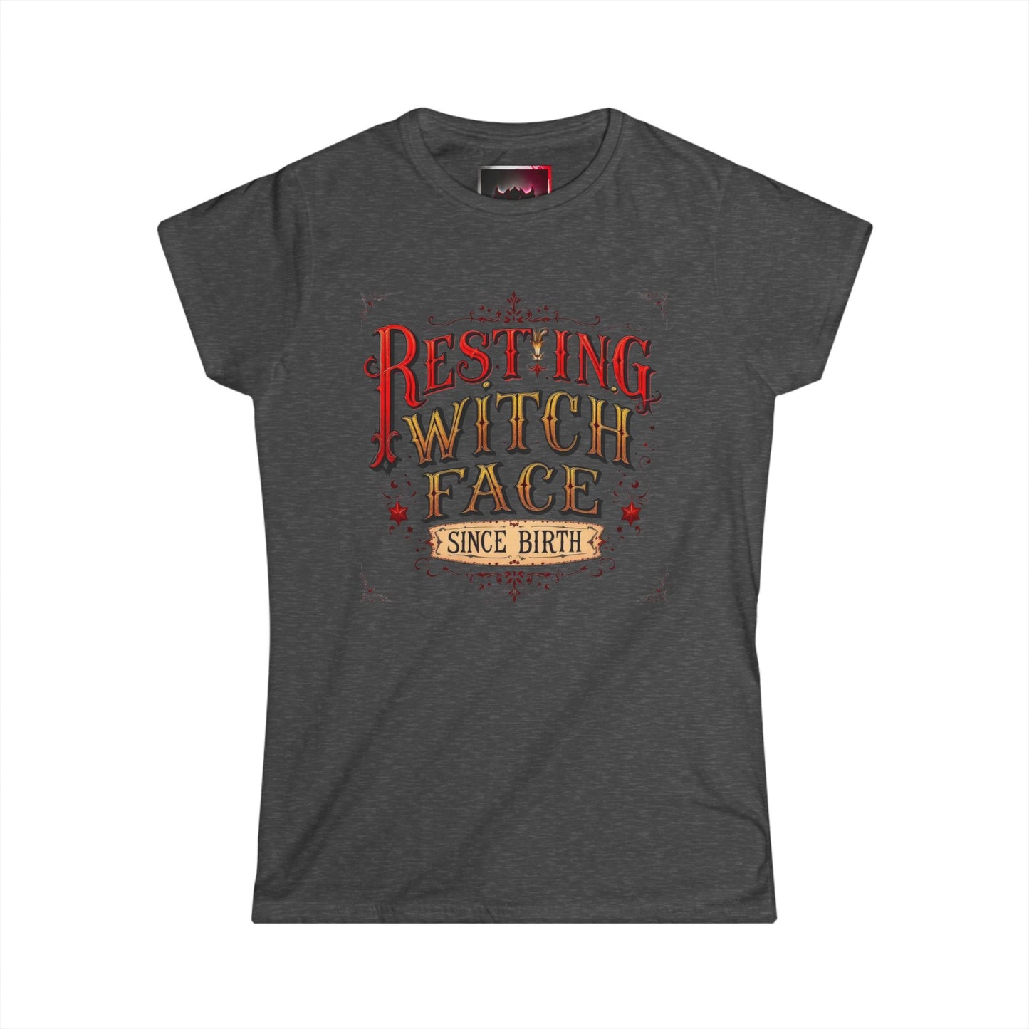 "Resting Witch Face Since Birth" Women's Tee, Cute Halloween Shirt, Vintage Style T-Shirt, Perfect Gift for Witches, Spooky Apparel