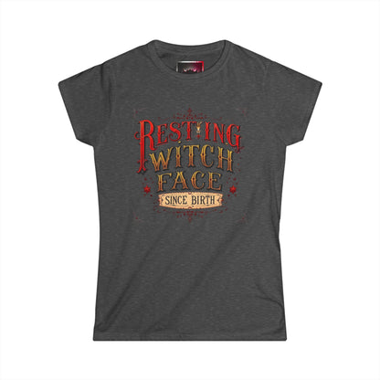 "Resting Witch Face Since Birth" Women's Tee, Cute Halloween Shirt, Vintage Style T-Shirt, Perfect Gift for Witches, Spooky Apparel