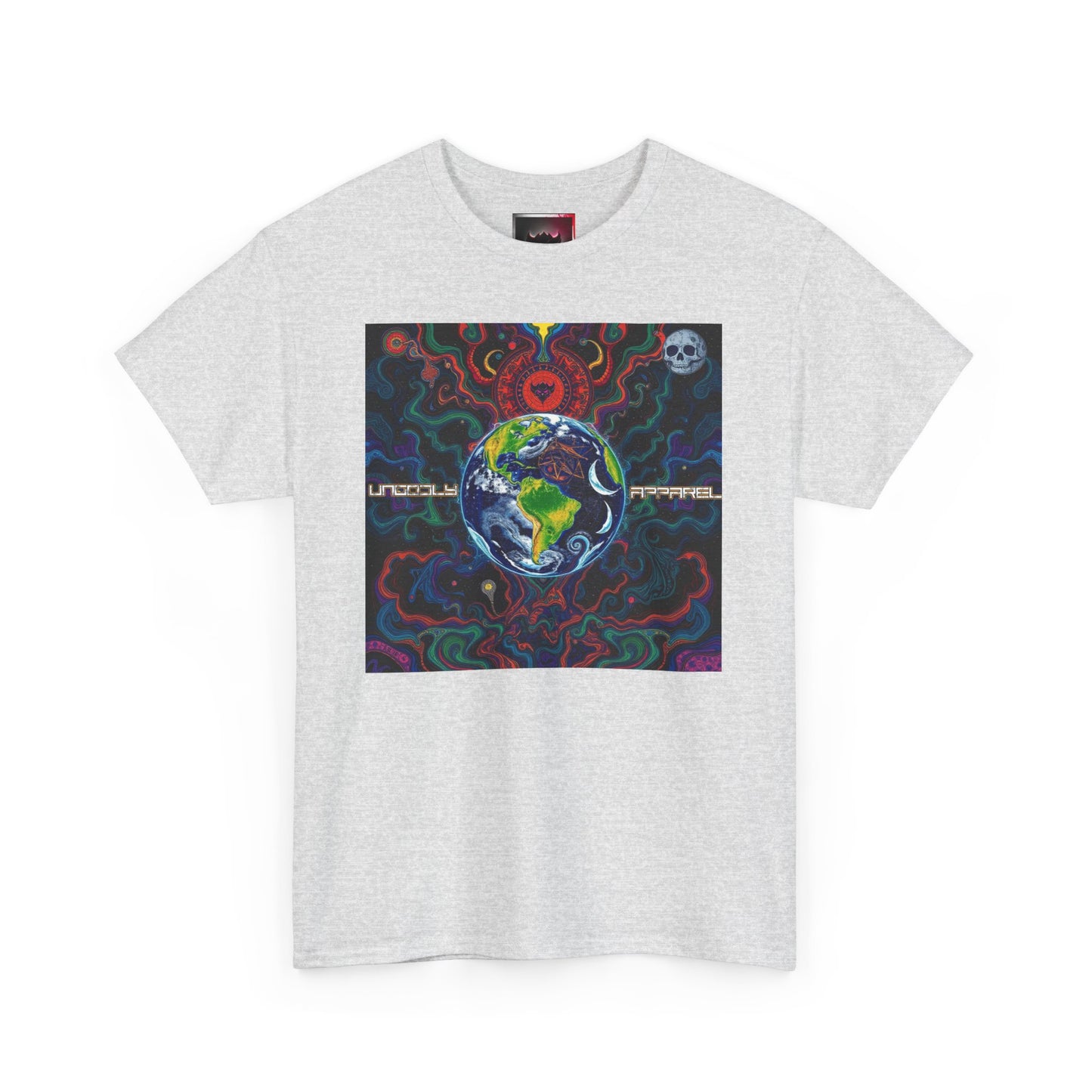 Unisex Heavy Cotton Tee - Vibrant "Ungodly Earth" Design for Nature Lovers