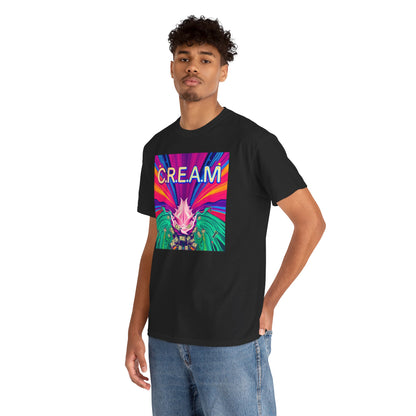 C.R.E.A.M. Unisex Heavy Cotton Tee, Colorful Graphic Shirt, Casual Wear, Music Festival Tee, Gift for Art Lovers