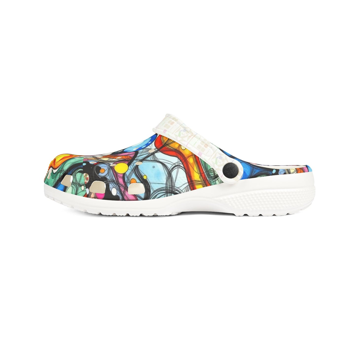 Colorful Abstract Bubble Print Foam Clogs