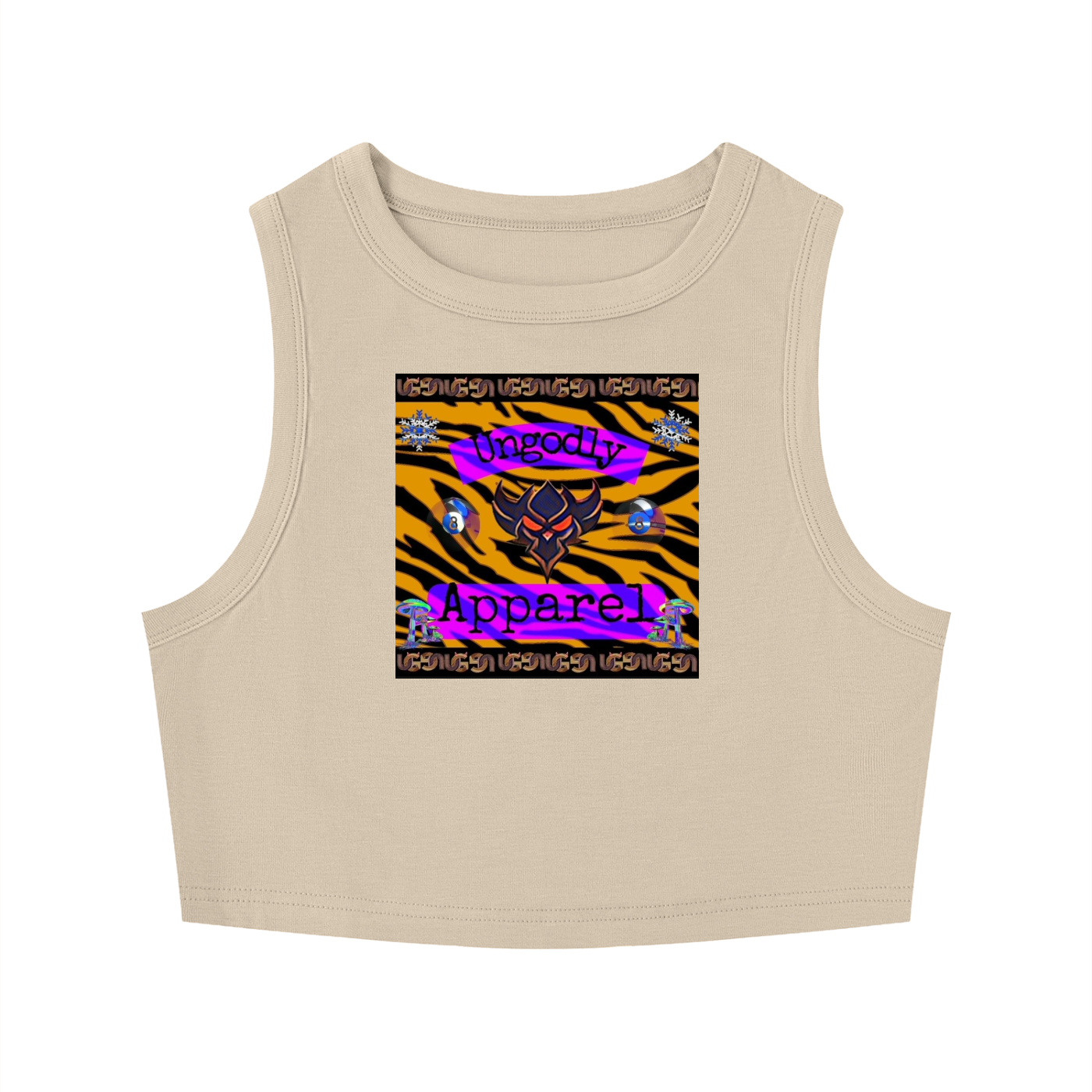 Women's "Ungodly Tiger" Tight Crewneck Crop Tank Top