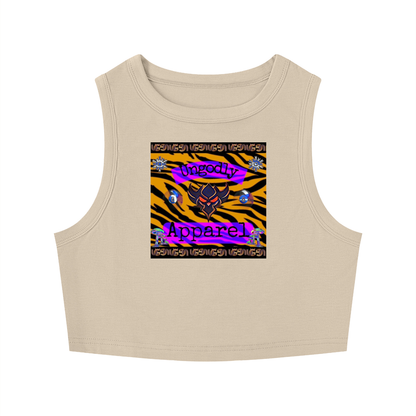 Women's "Ungodly Tiger" Tight Crewneck Crop Tank Top