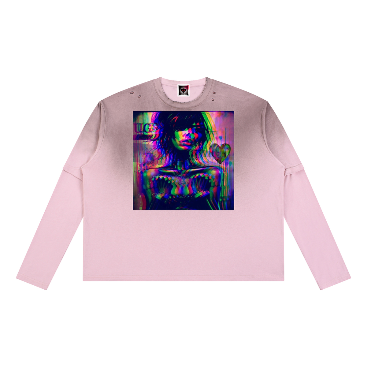 "Unchained Energy" Unisex Vintage Wash Layered T-Shirt
