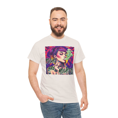 Chic Unisex Heavy Cotton Tee - 'High and Mighty' Graphic Shirt for Trendsetters
