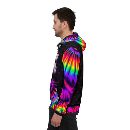Psychedelic Athletic Hoodie - Unslow Apparel, Colorful Tie-Dye Hoodie, Unisex Sweatshirt, Cozy Streetwear, Perfect for Festivals