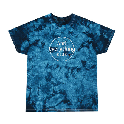 Chic Tie-Dye Tee, "Anti-Everything Club Shirt", Casual Summer Fashion, Boho Style Gift, Festival Wear, Unique Statement Tee